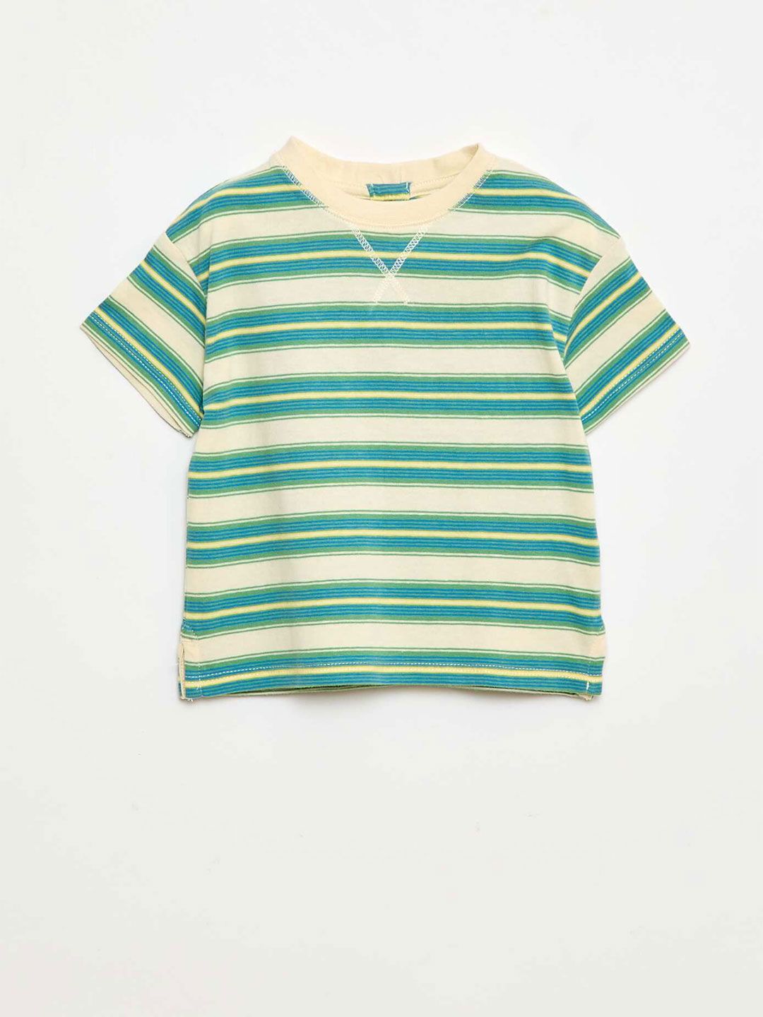 KIABI Boys Striped Round Neck Pure Cotton Tshirts-picture-15