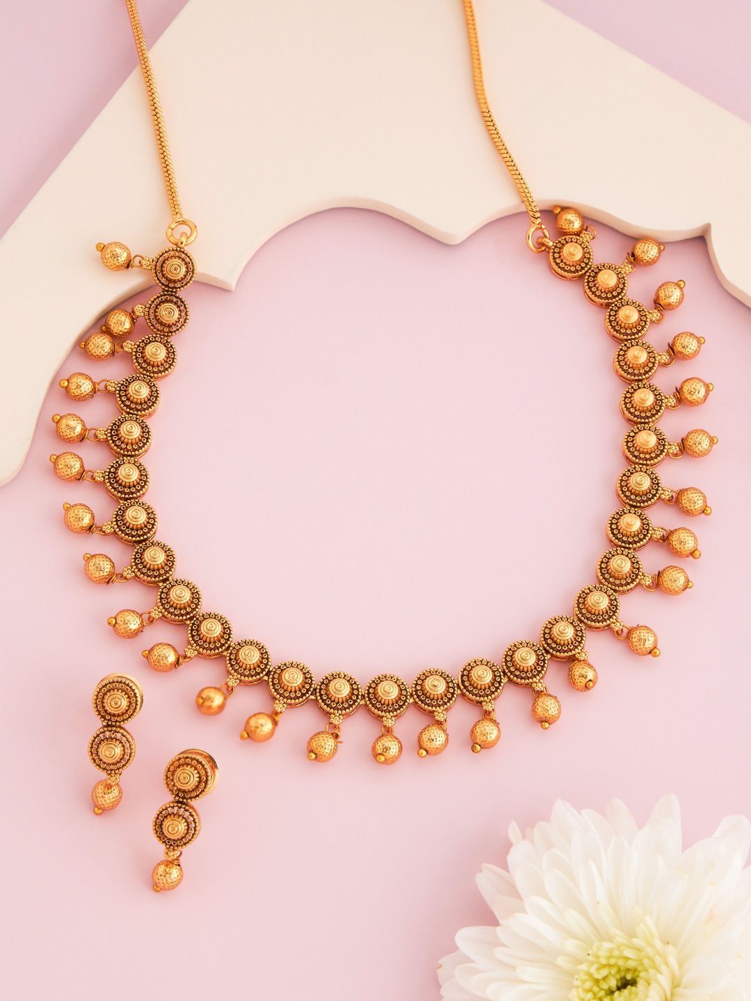 Kushal's Fashion Jewellery Gold-Plated & Beaded Copper Jewellery Set-picture-46