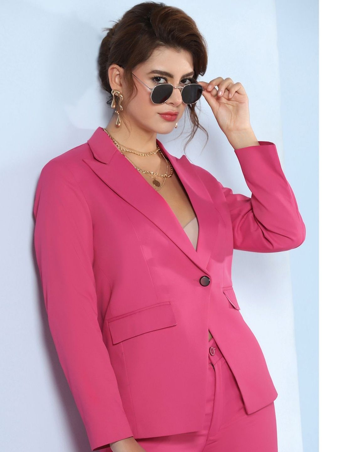 TAHVO Peaked Lapel Collar Single Breasted Blazer-picture-29