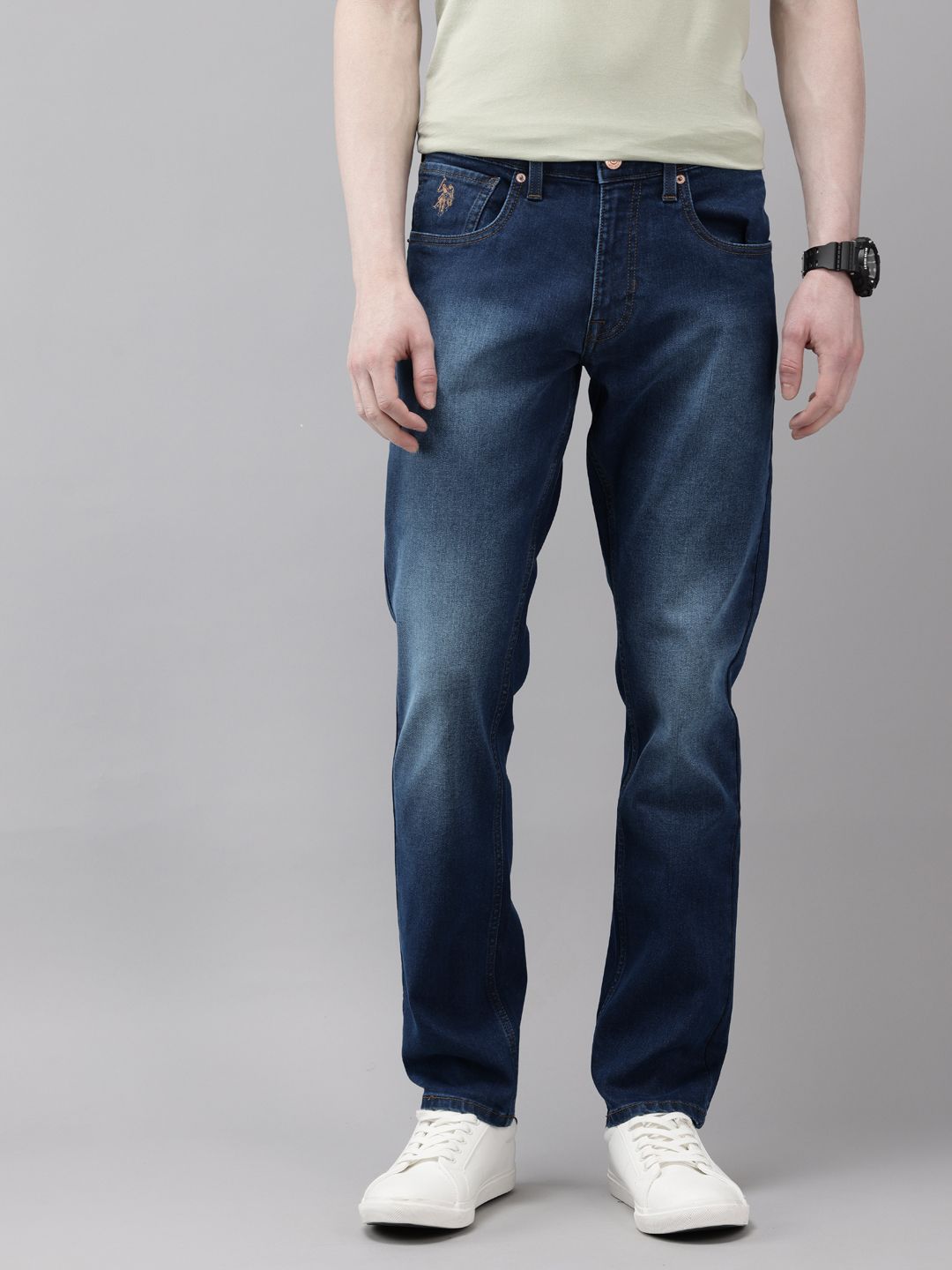 U.S. Polo Assn. Denim Co. Men Brandon Slim Tapered Fit Heavy Fade Stretchable Jeans-picture-31