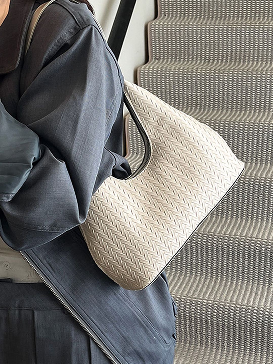 LULU & SKY Textured Bucket Hobo Bag-image-40
