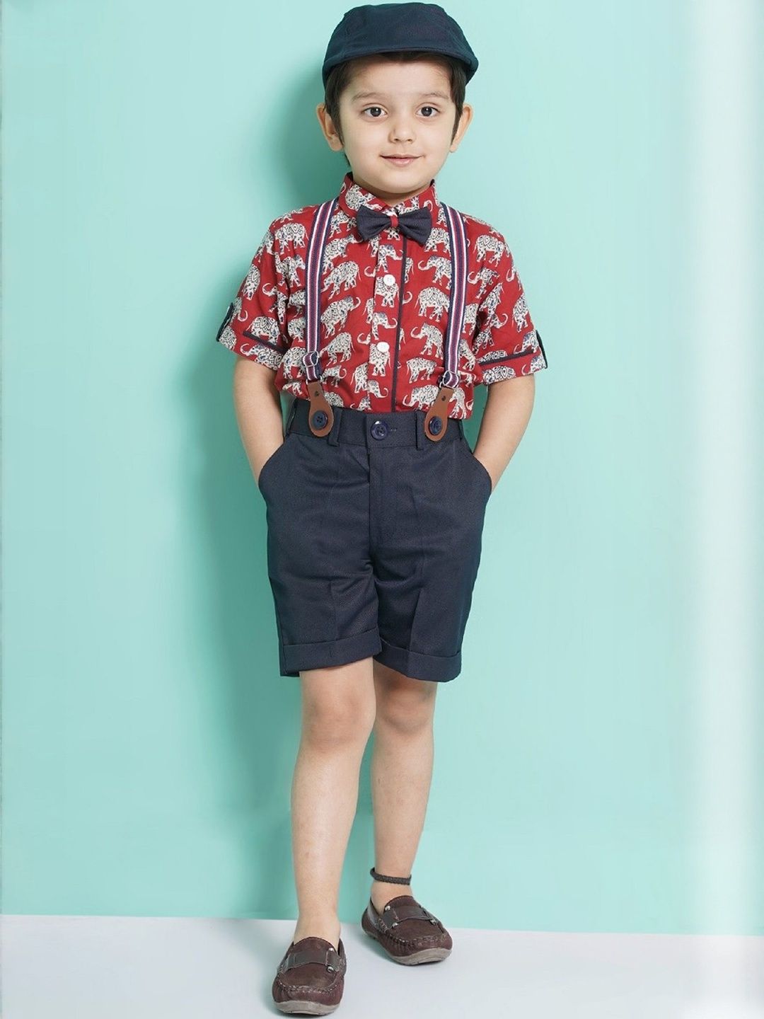 purple sky Boys Printed Shirt with Shorts-image-36