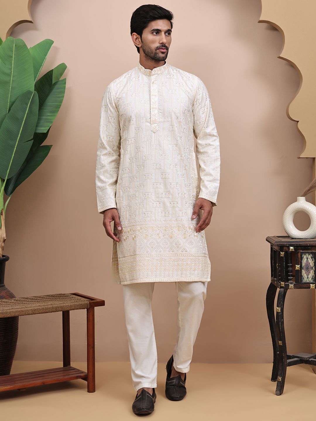 RANGKALP Men Embroidered Thread Work Kurta-picture-21