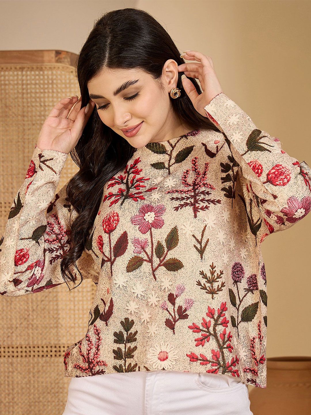all about you Women Floral Woollen Pullover-picture-22