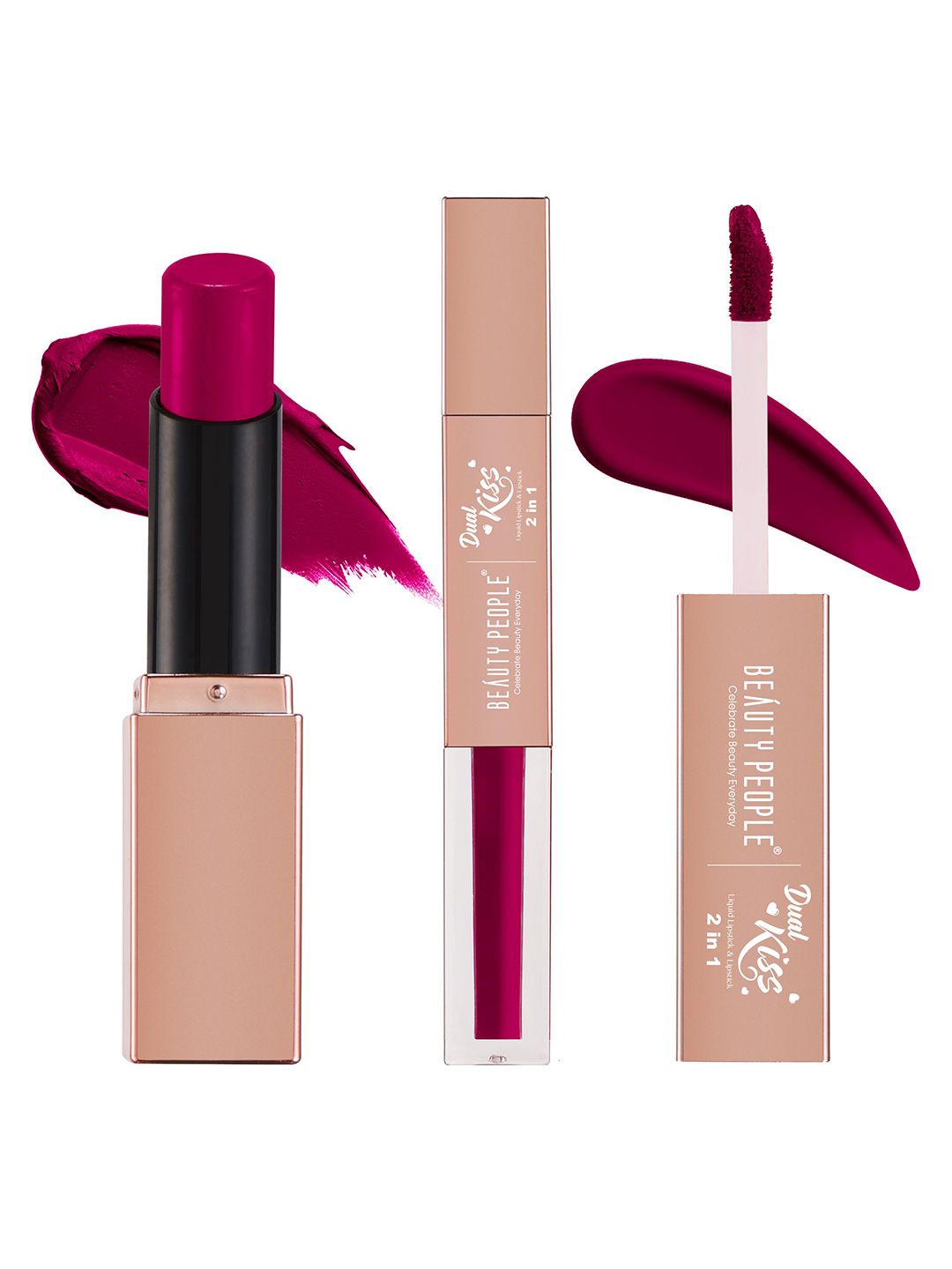 Beauty People Dual Kiss 2-In-1 Matte Liquid Lipstick- 3.8 g + 4 ml- Orchid Charm-picture-33