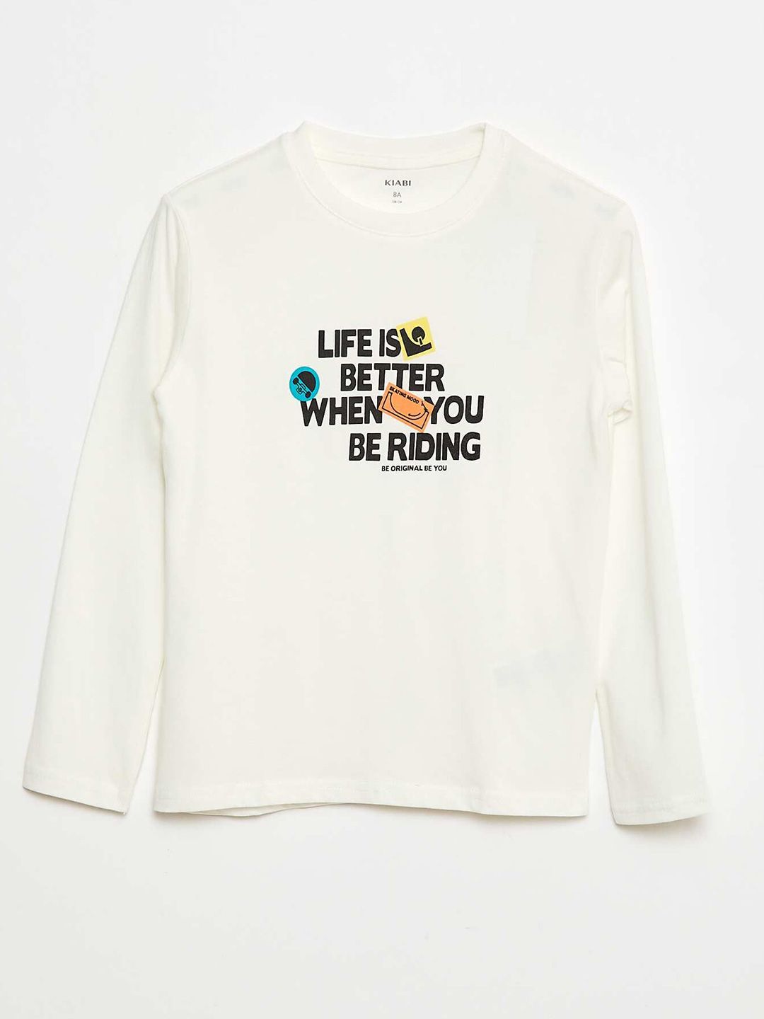 KIABI Boys Typography Printed Round Neck Long Sleeve Pure Cotton Tshirts-picture-24