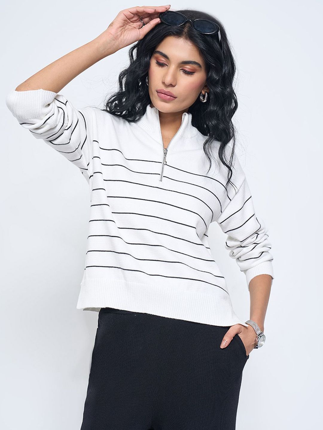 Annabelle by Pantaloons Women Striped Pullover-picture-10