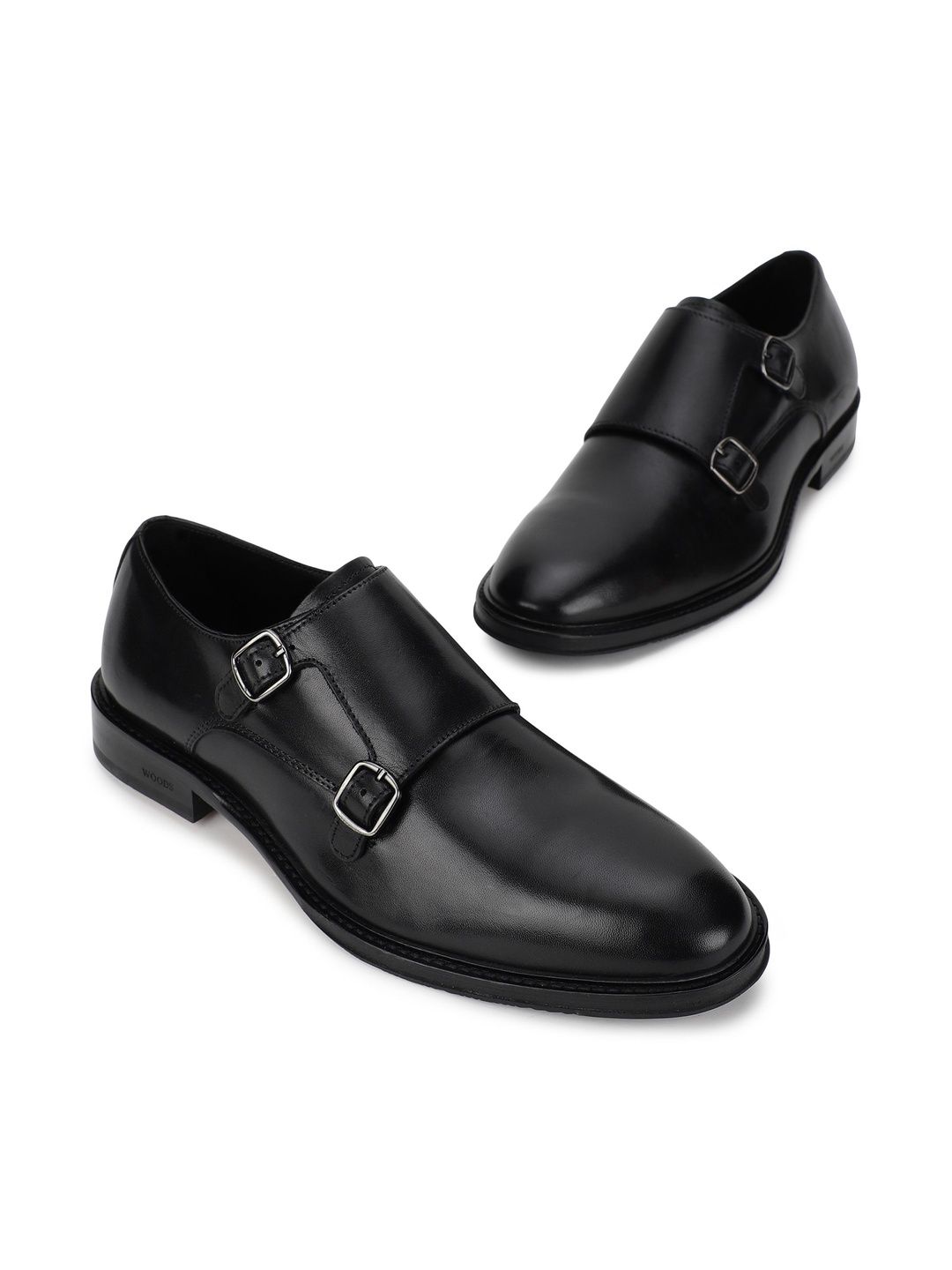 Woods Men Leather Formal Monk Shoes