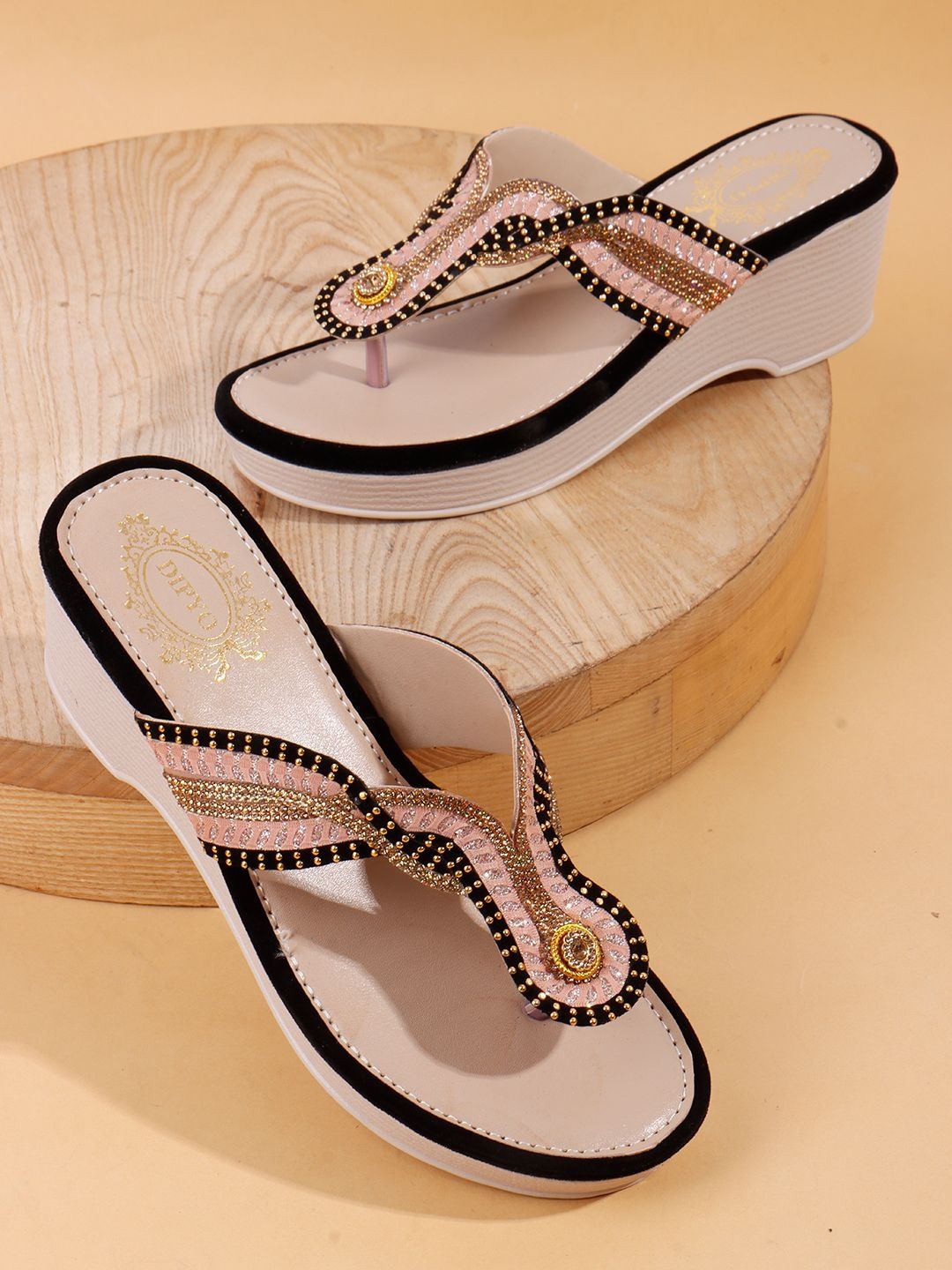 DIPYO Embellished Party Wedge Sandals-picture-28