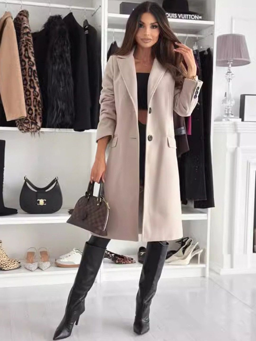 Mast & Harbour Women Long Sleeves Single-Breasted Overcoat Coats