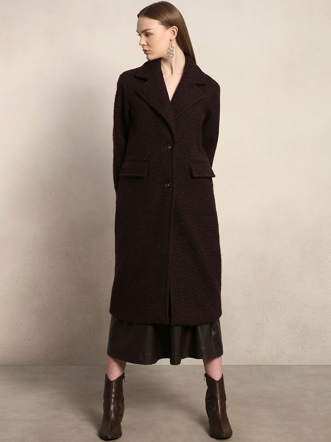 Vero Moda Women Single-Breasted Notched Collar Overcoat-picture-18