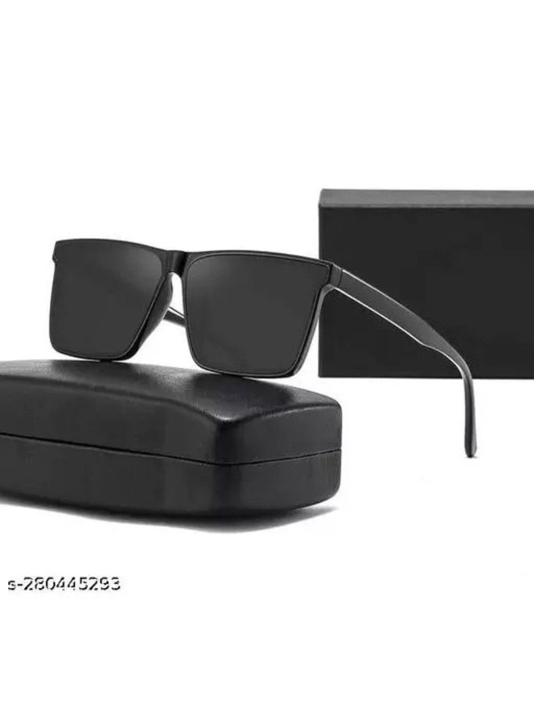 HAYDEN haiza Unisex Black Lens & Black Square Sunglasses with-image-39