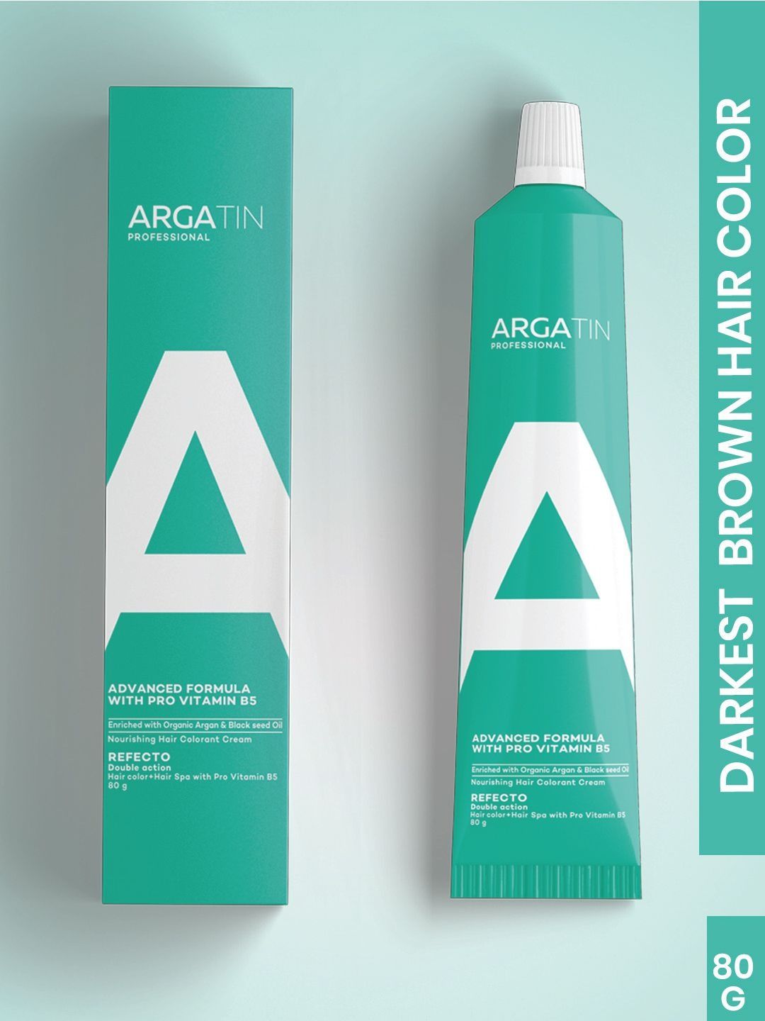 ARGATIN Nourishing Hair Colorant Cream Refecto With Pro Vitamin B5 - 80 g -2 Darkest Brown-picture-45