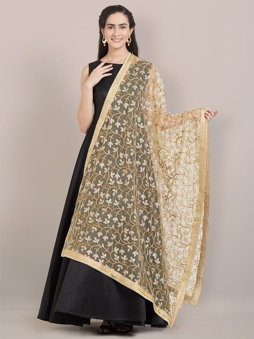 Dupatta Bazaar Embroidered Dupatta with Sequinned