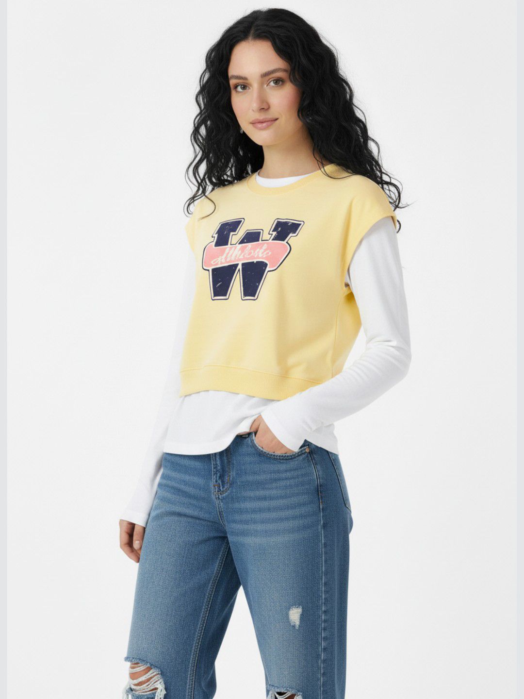 glitchez Typography Printed Sleeveless Sweatshirt-picture-19