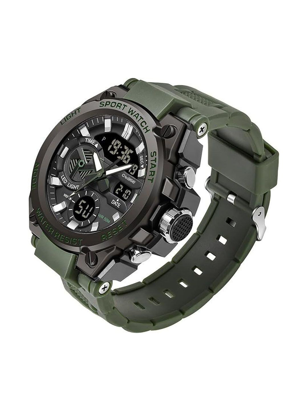 Otage Men Dial & Straps Analogue and Digital Chronograph Watch F18-Green-image-23