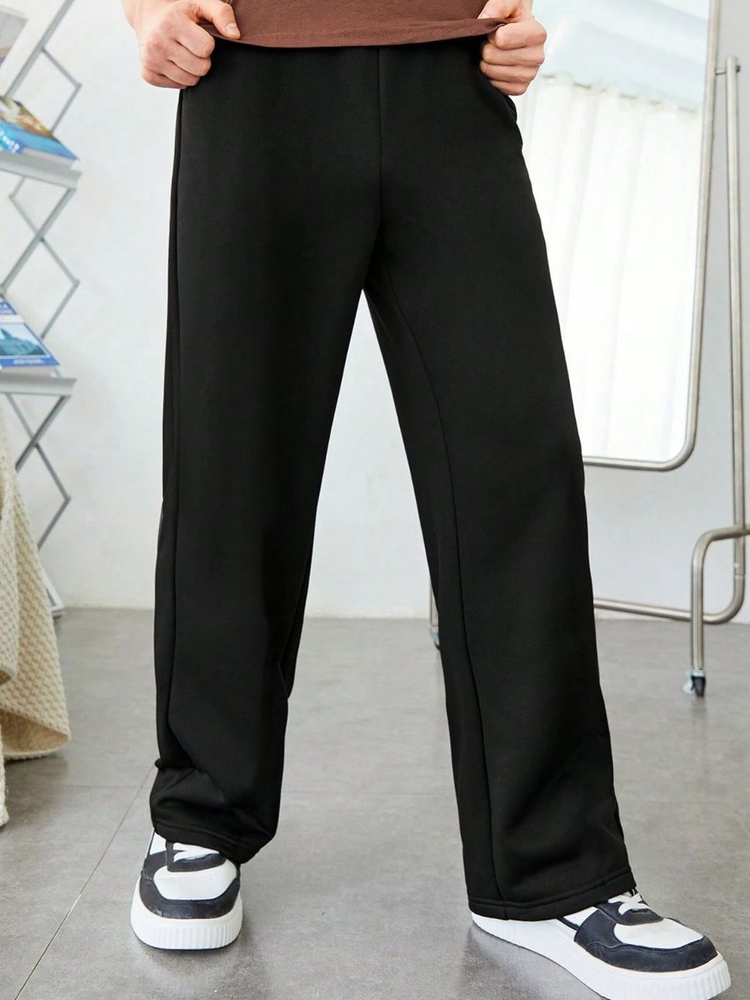 MaverIQ Men Relaxed Loose Fit Easy Wash Trouser-picture-12