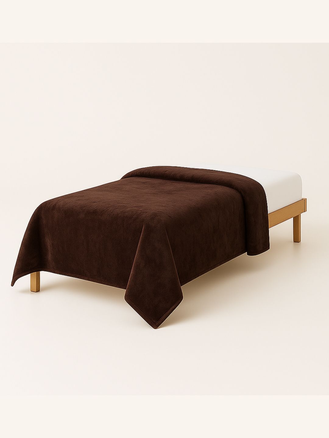 Cortina 350 GSM Mild Winter Solid Single Blanket Brown-image-37