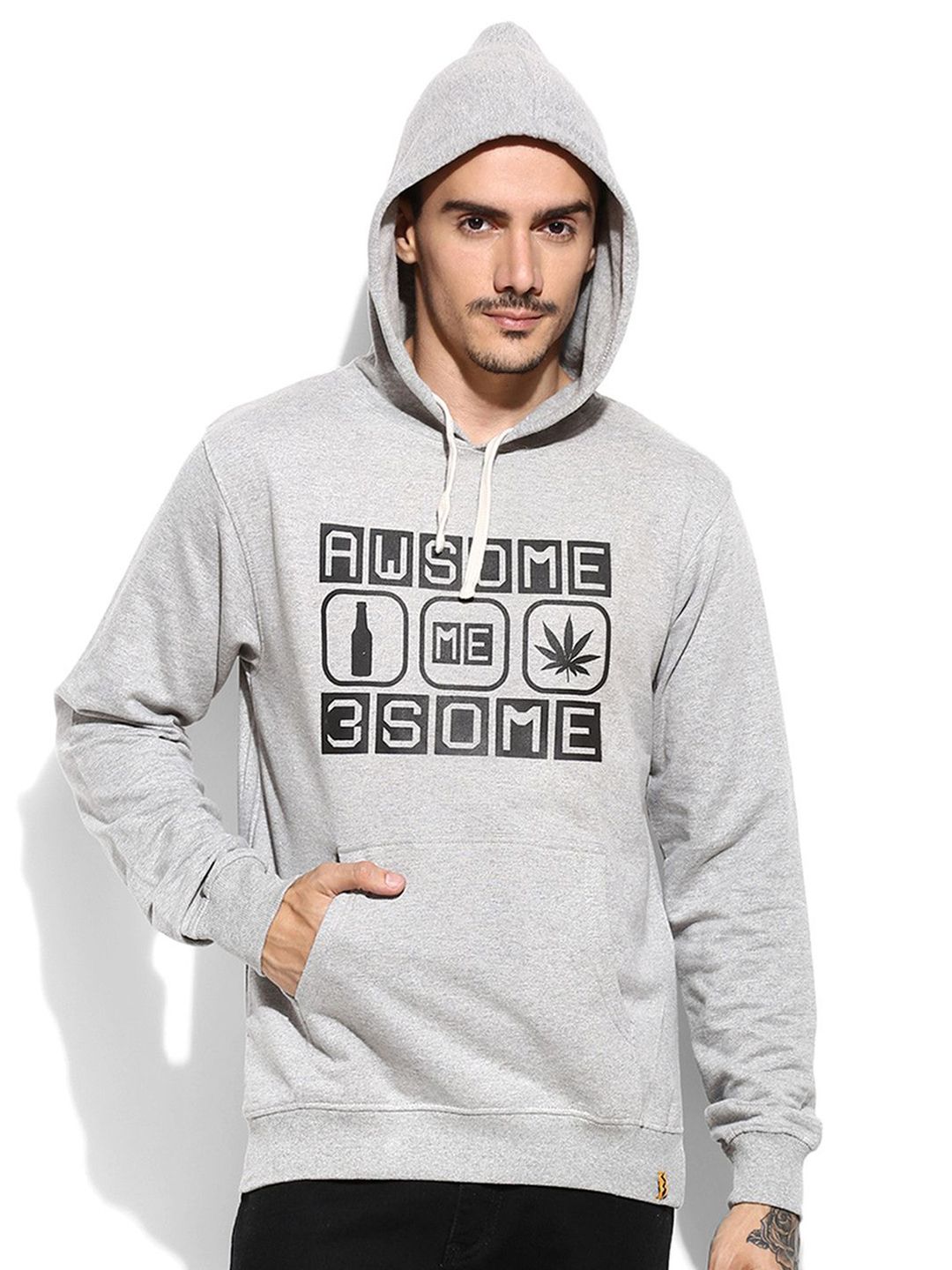 Campus Sutra Men Printed Hooded Sweatshirt-image-30