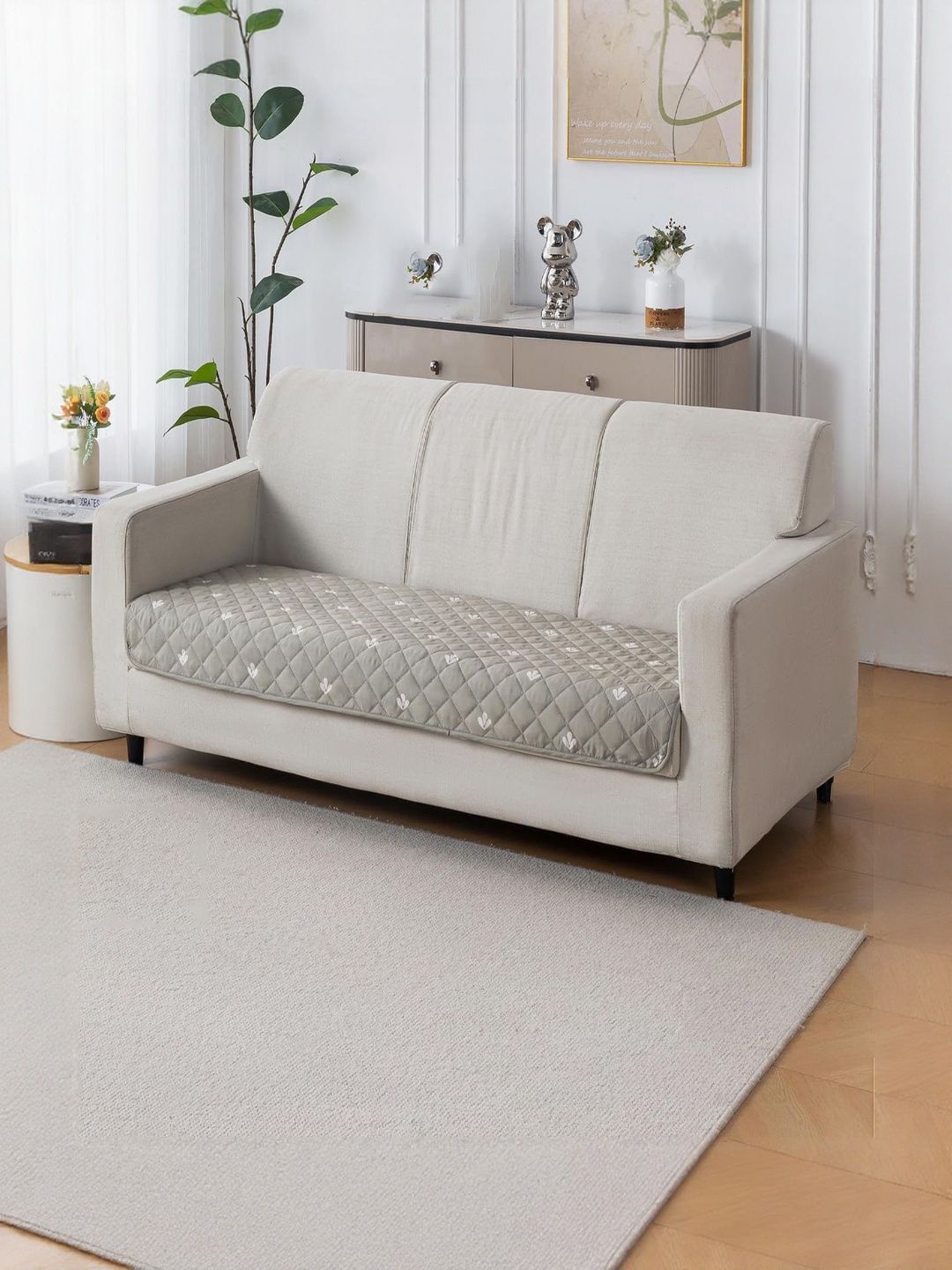 HOUSE OF QUIRK Grey & White Printed Other Sofa Mat 80x180 CM-image-12