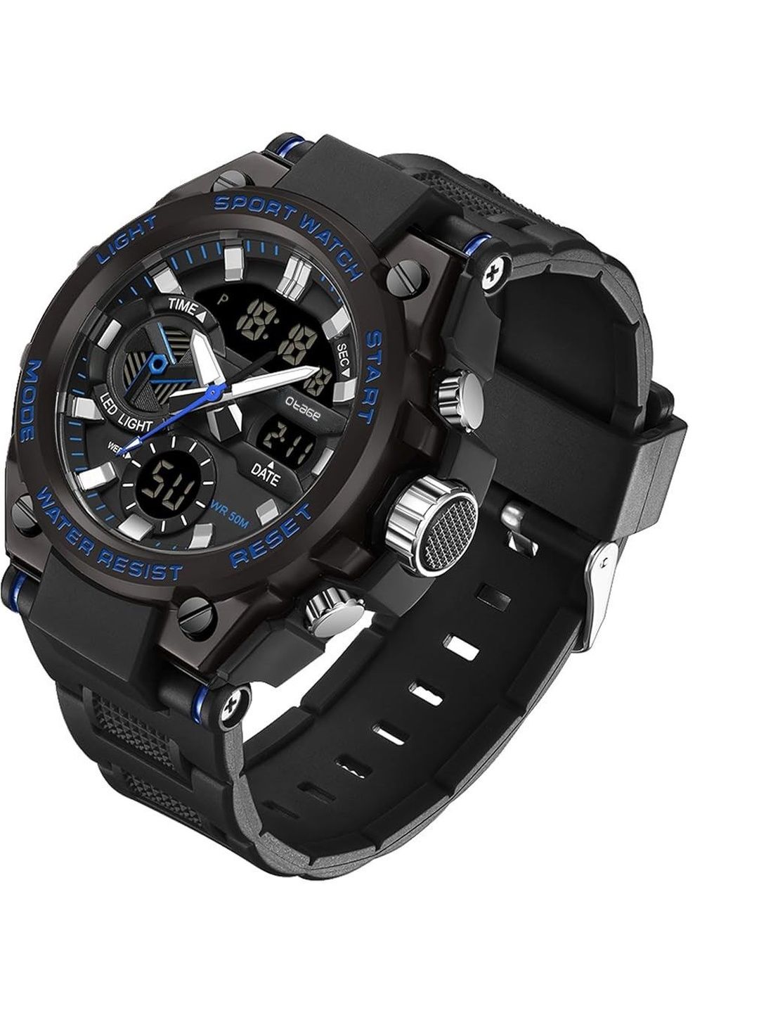 Otage Men Dial & Straps Analogue and Digital Chronograph Watch F18-Blue-image-22