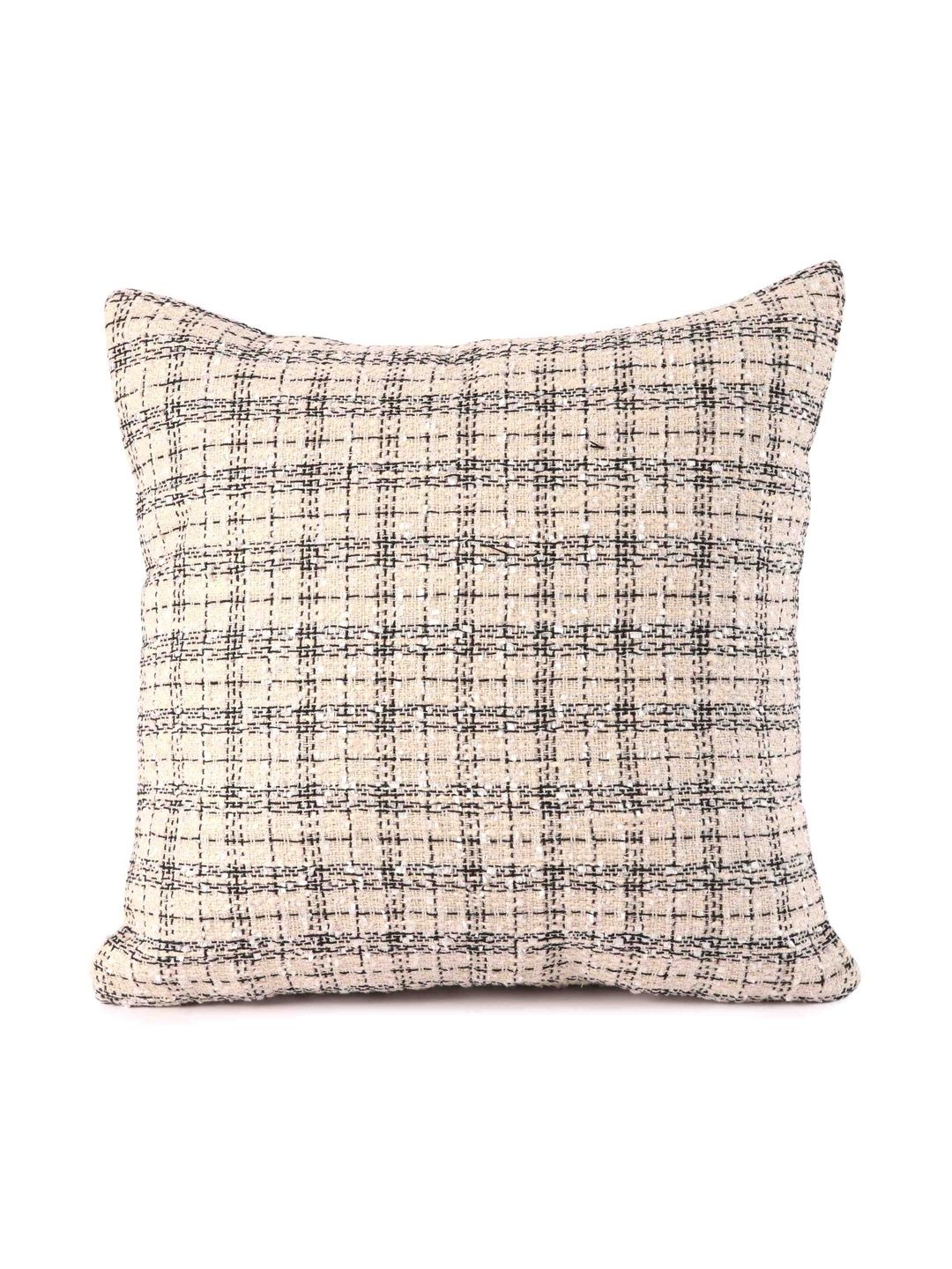 PILLOW TREE 2 Pieces Checked Cotton Square Pre-Filled Cushions 22 cm x 22 cm-image-43