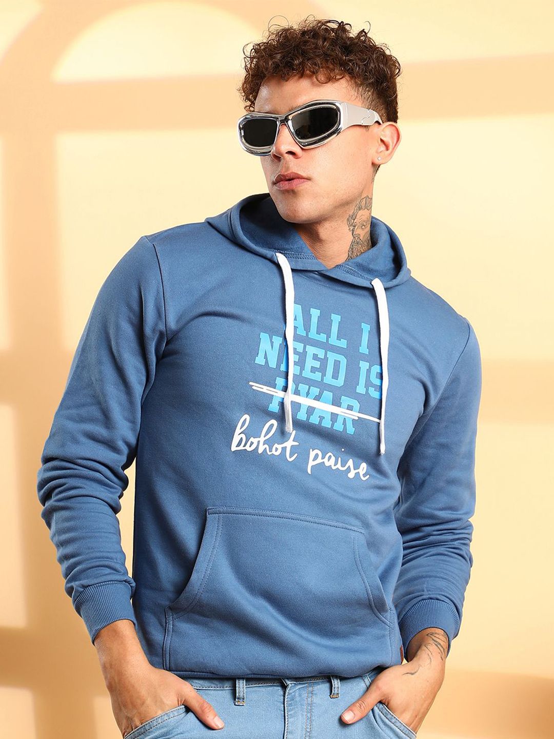 Campus Sutra Men Printed Hooded Sweatshirt-image-40