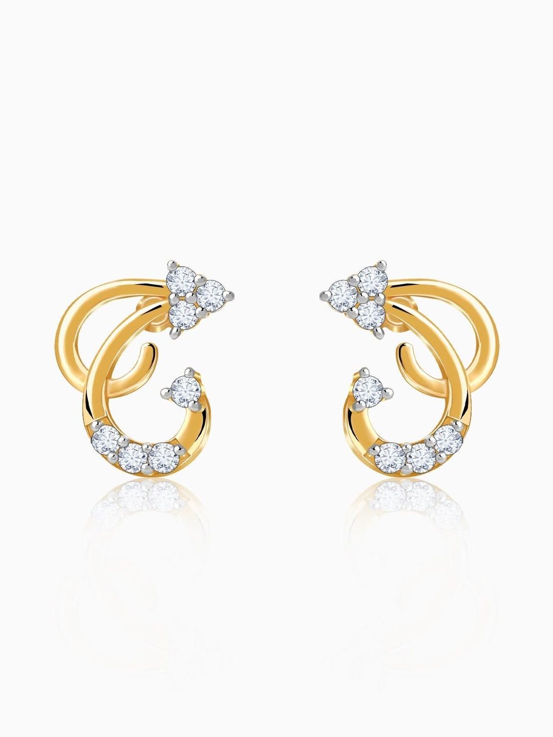 GIVA 9Kt Gold Stud Earrings With Lab Grown Diamond-0.94 gms-picture-44