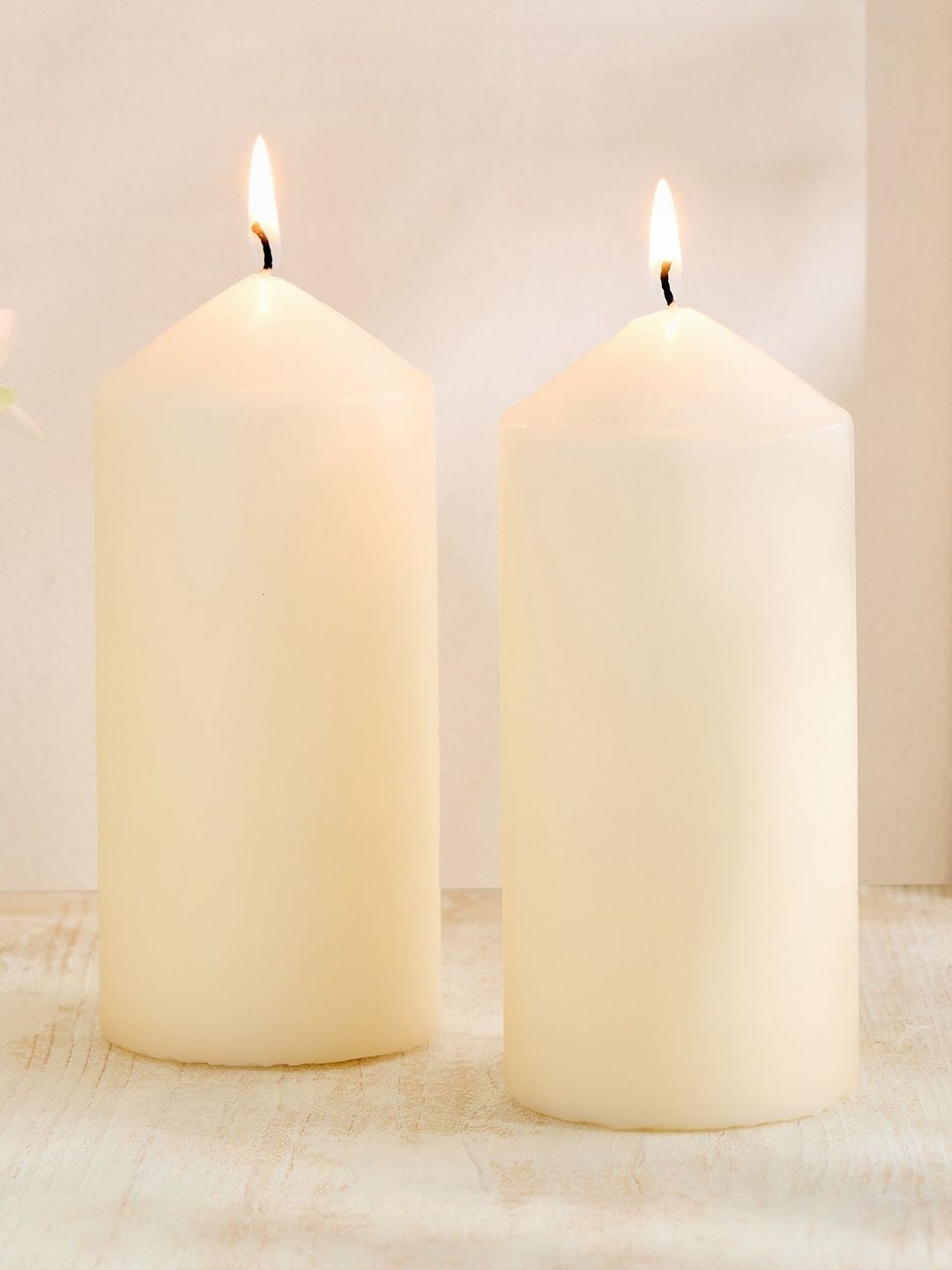 Home Centre Claire Set of 2 Unscented Pillar Candles-picture-12