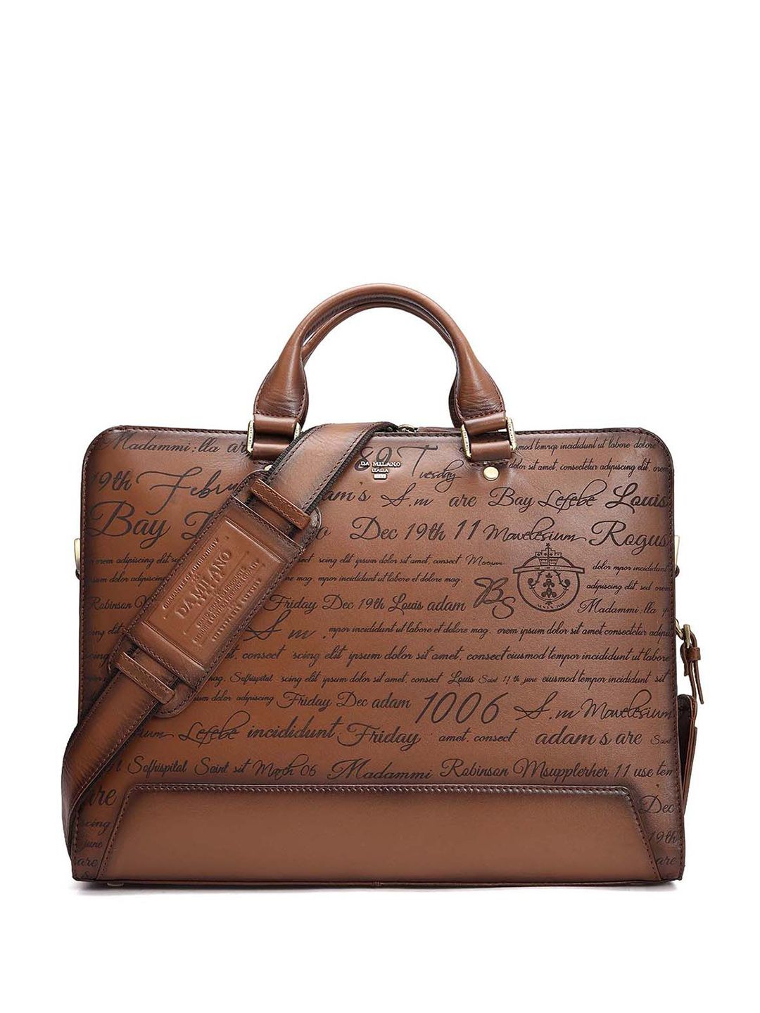 Da Milano Men Leather Laptop Bag-image-32