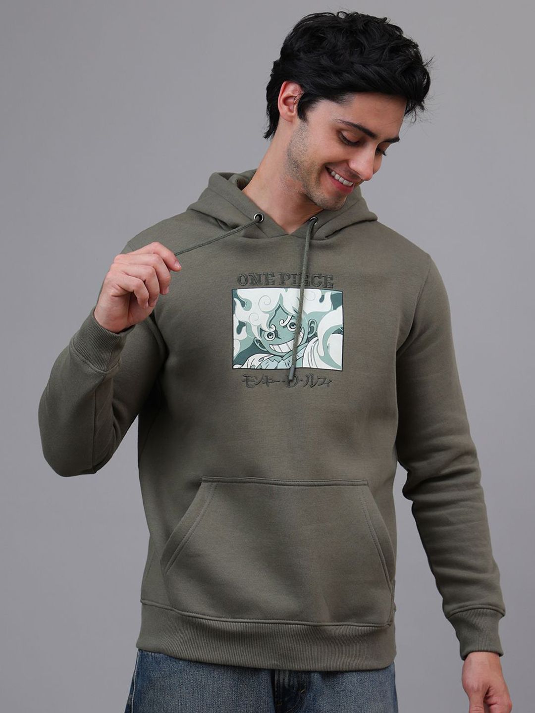 Free Authority Men One Piece Printed Hooded Long Sleeves Regular Fit Sweatshirt-picture-32