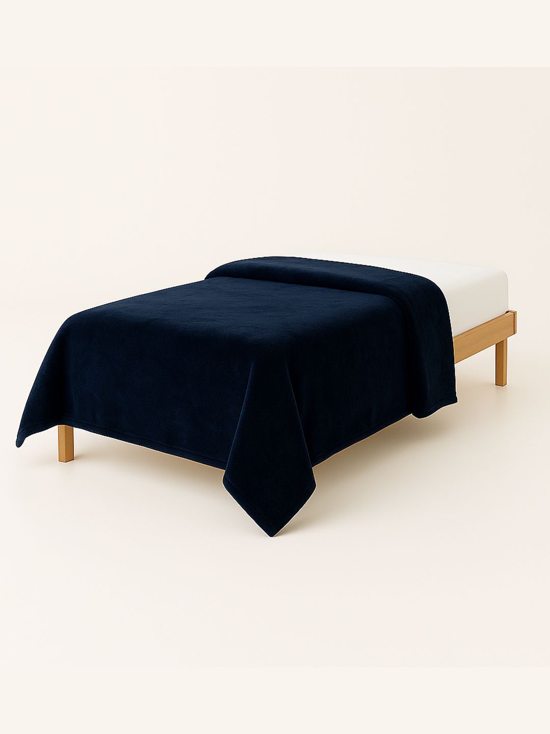 Cortina 350 GSM Mild Winter Solid Single Blanket Navy Blue-picture-37