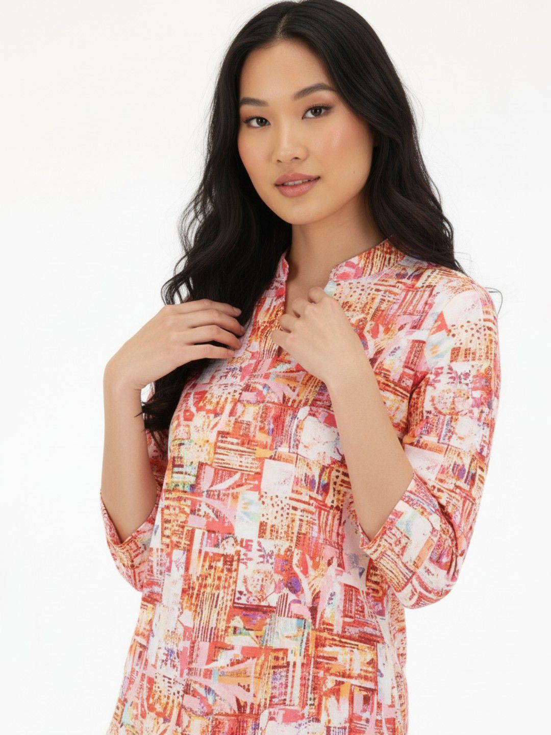 Anouk Rustic Abstract Printed Mandarin Collar Straight Kurti-picture-25