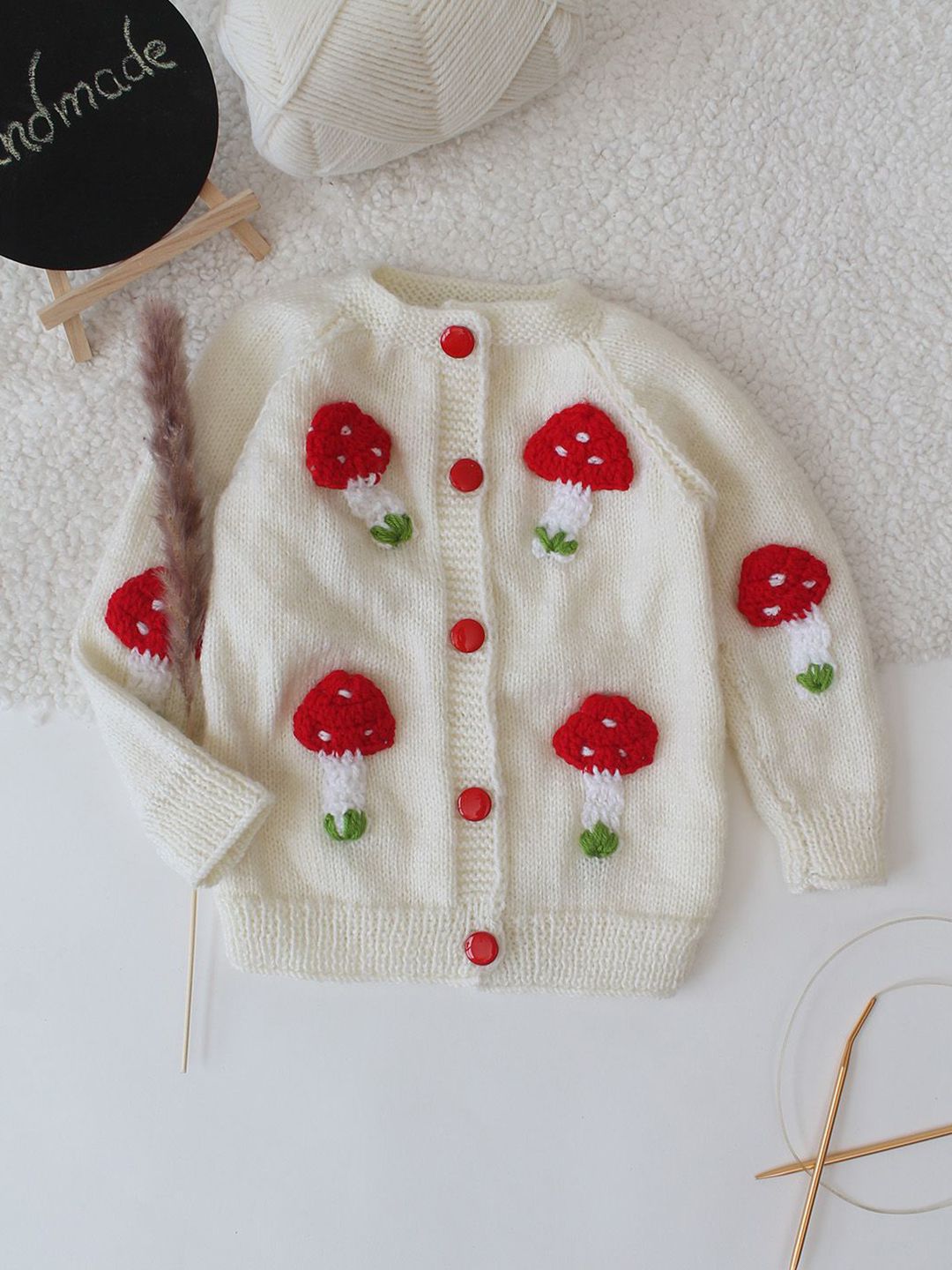 Woonie Unisex Kids Floral Cardigan with Applique Detail-picture-28