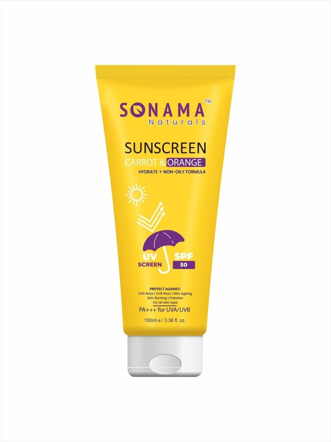 Sonama Naturals Carrot & Orange Sunscreen SPF 50 PA+++ - 100 ml-picture-10