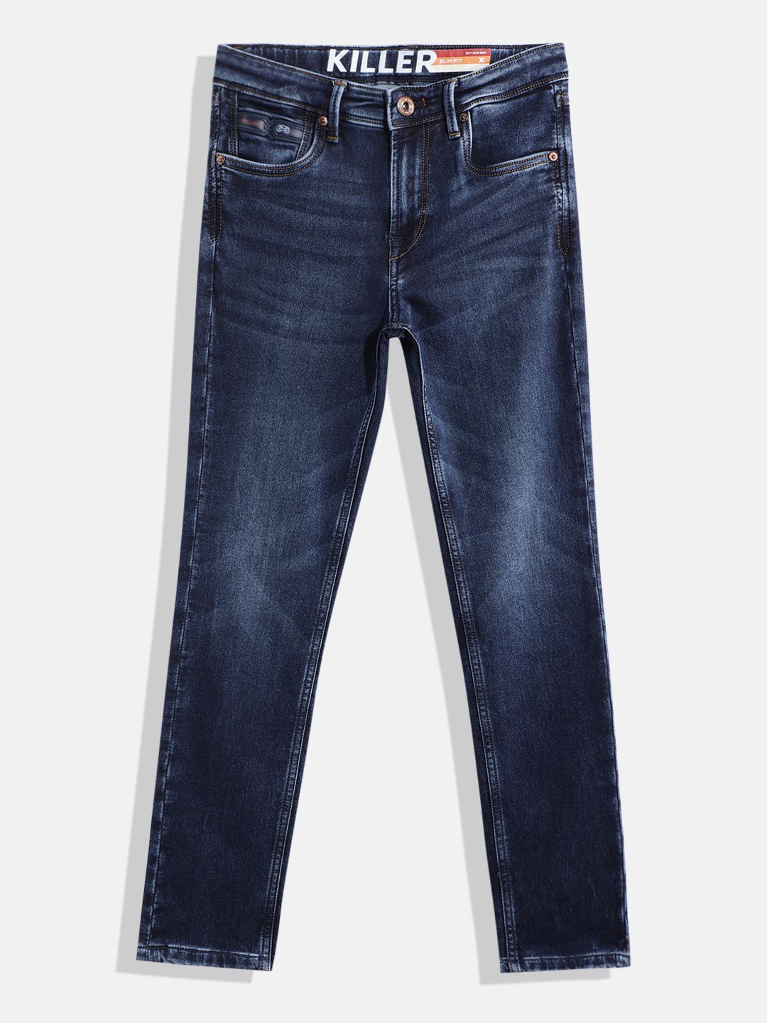 JUNIOR KILLER Boys Slim Fit Mid-Rise Light Fade Stretchable Jeans-picture-13