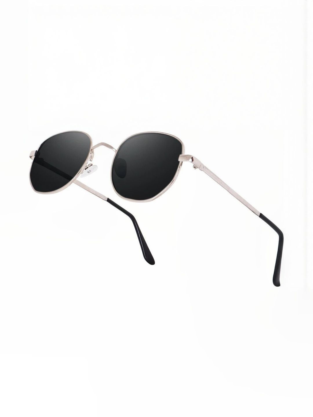 HAYDEN haiza Unisex Black Lens & Black Round Sunglasses with-image-37