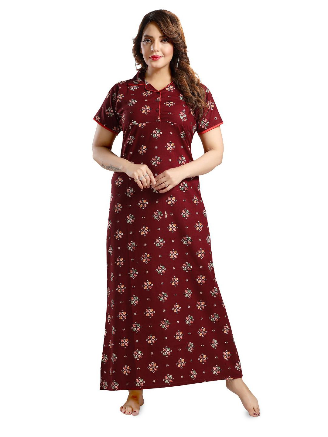 TRUNDZ Printed Maxi Nightdress-image-40