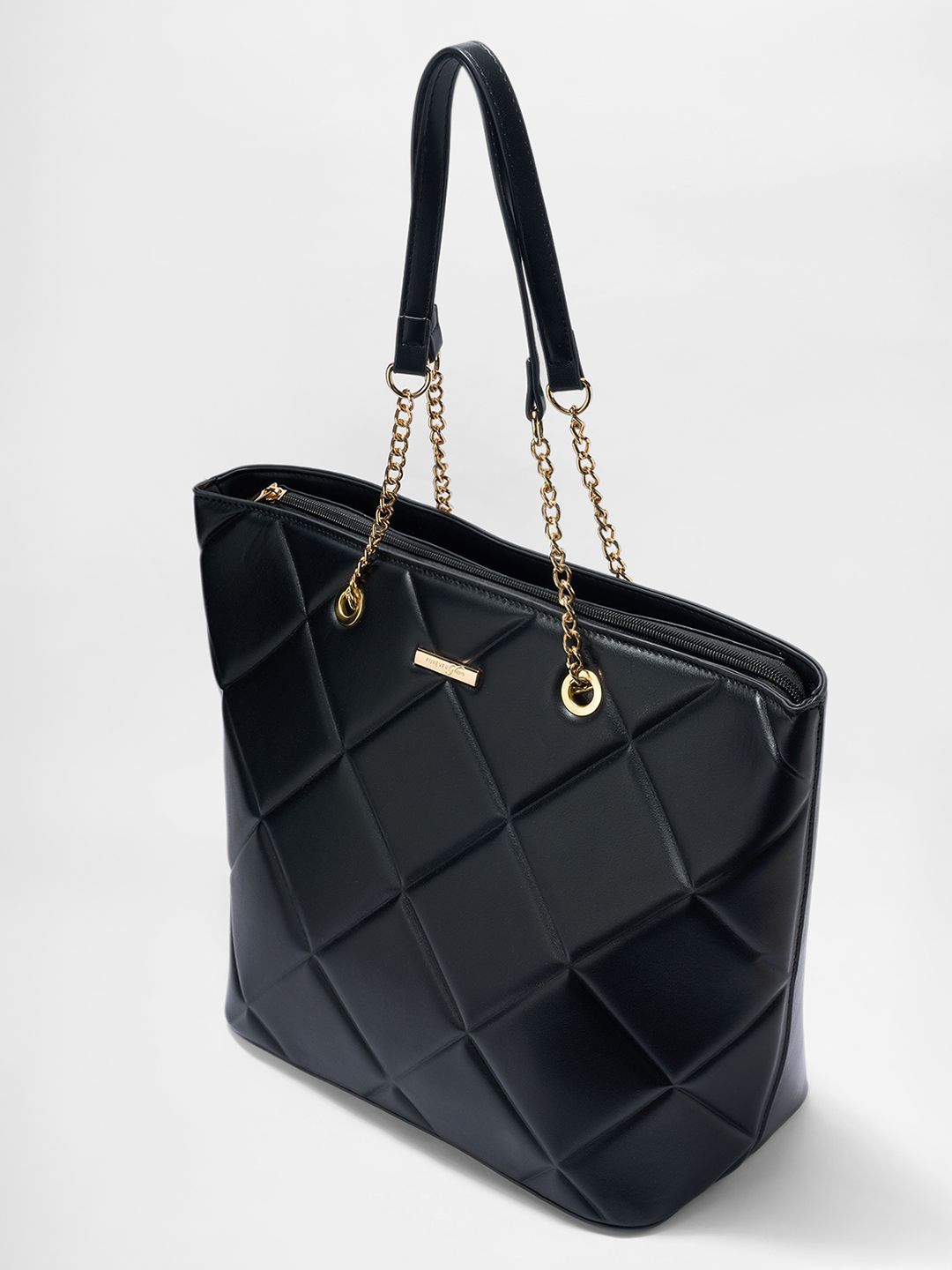 Forever Glam by Pantaloons PU Structured Tote Bag with Quilted-picture-32