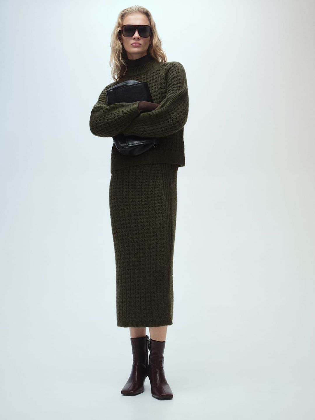 MANGO Knitted Midi Straight Skirt-picture-26