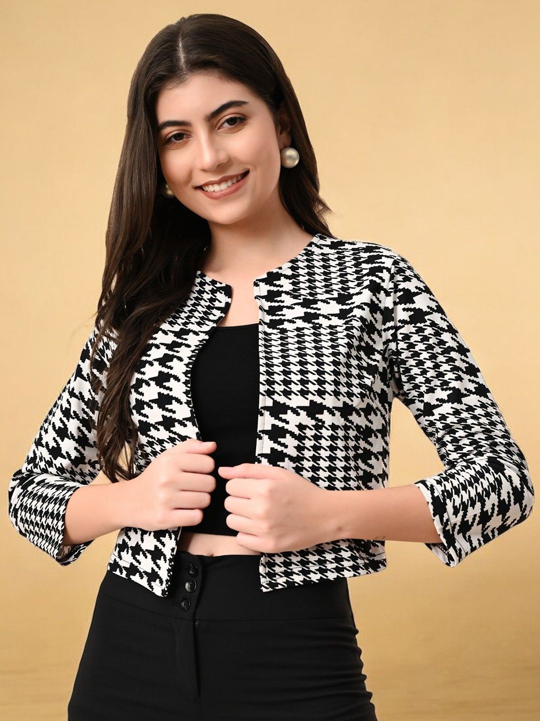 IUGA Women Checked Crop Shrug-picture-38