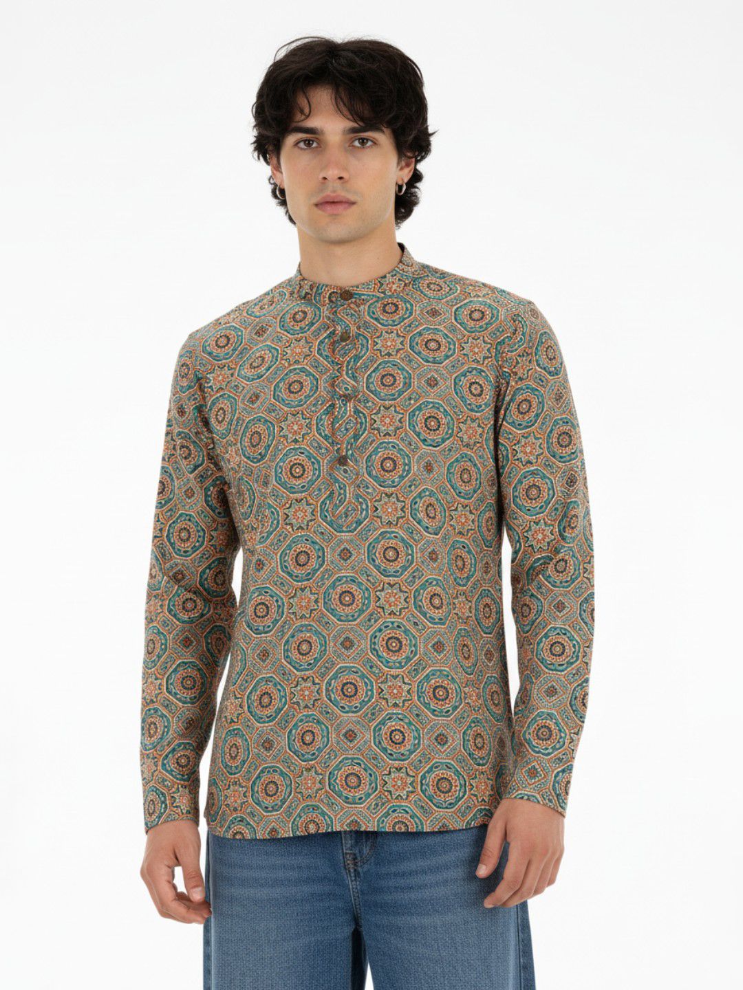 Anouk Rustic Geometric Printed Kurta-image-23