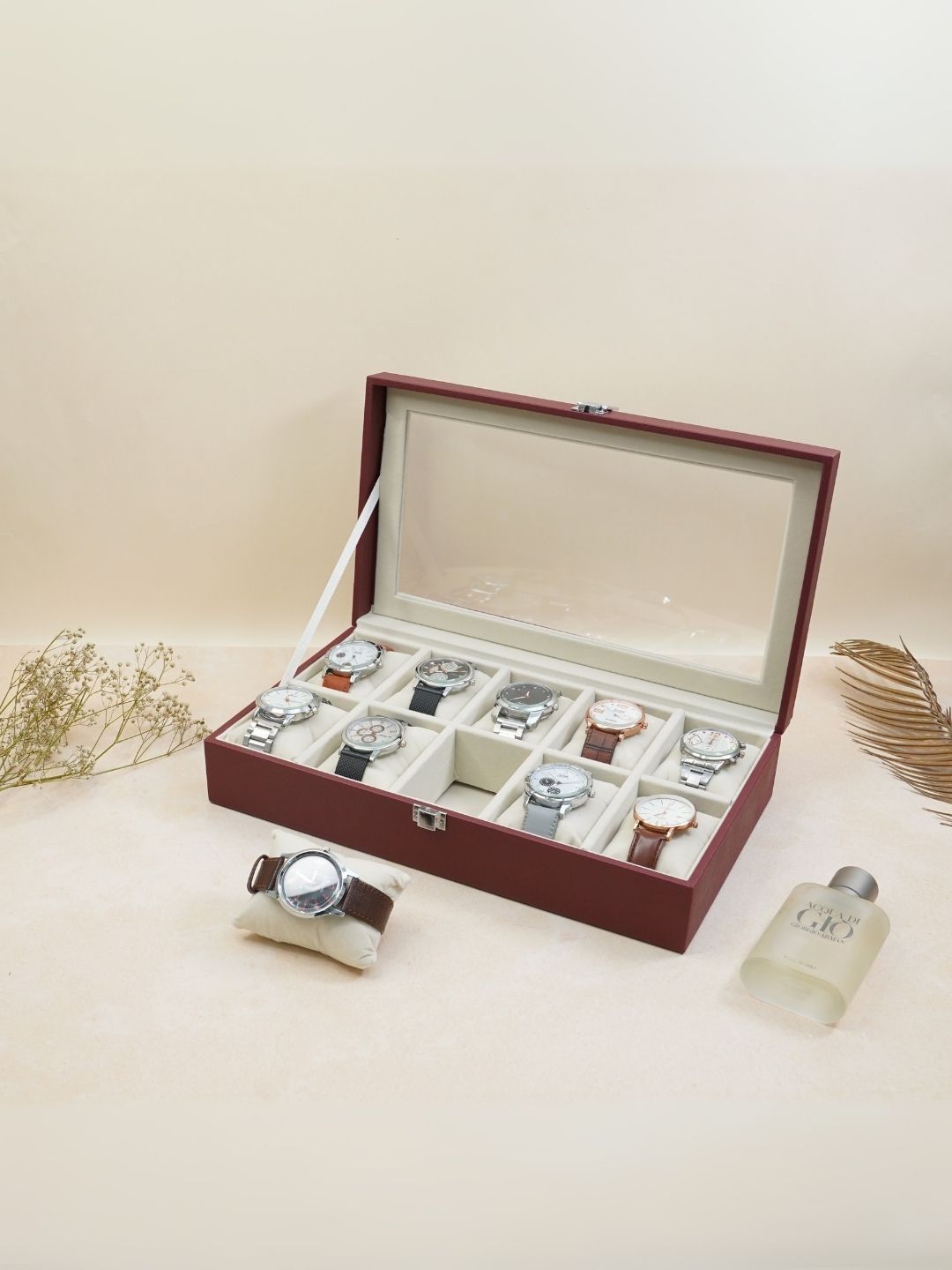 THE BIG TROVE Burgundy Set of 1 Reusable Jewellery Organiser Organisers-image-44