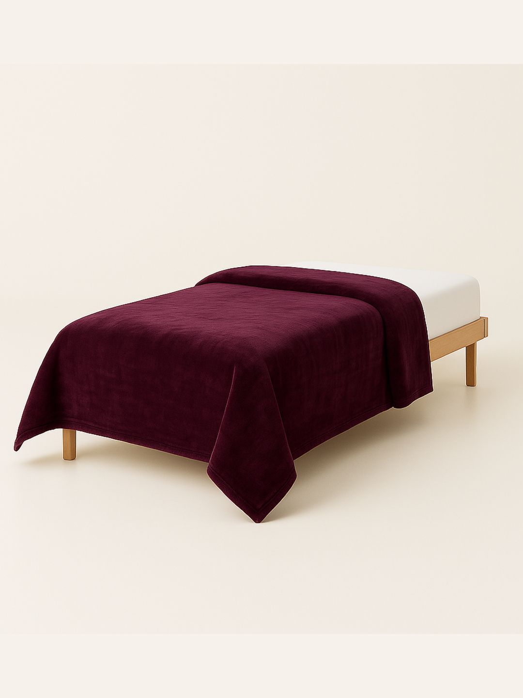 Cortina 350 GSM Mild Winter Solid Double Blanket Purple-picture-34