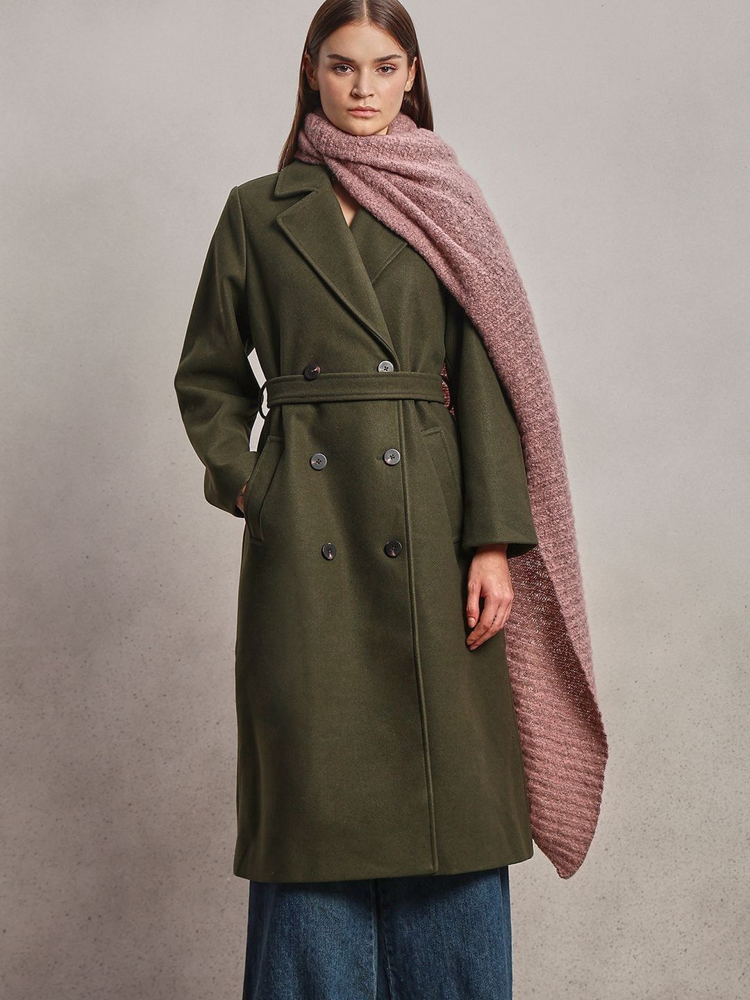 Vero Moda Women Double-Breasted Notched Collar Trench Coat-picture-19