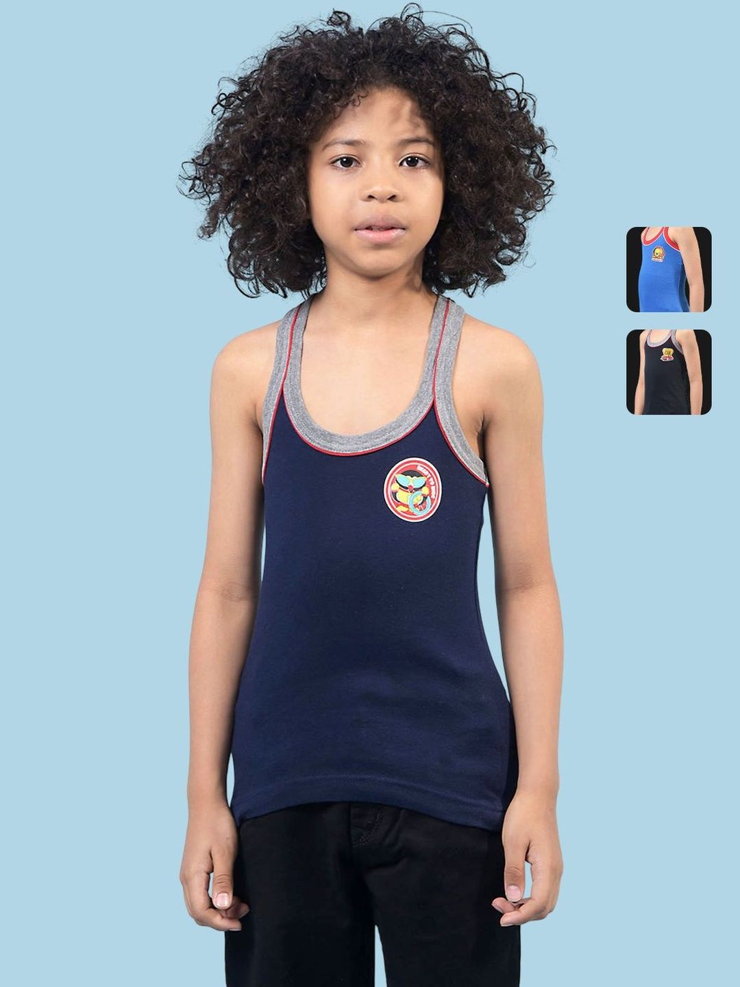 RKG Boys Pack Of 3 Assorted Basic Vests-picture-51
