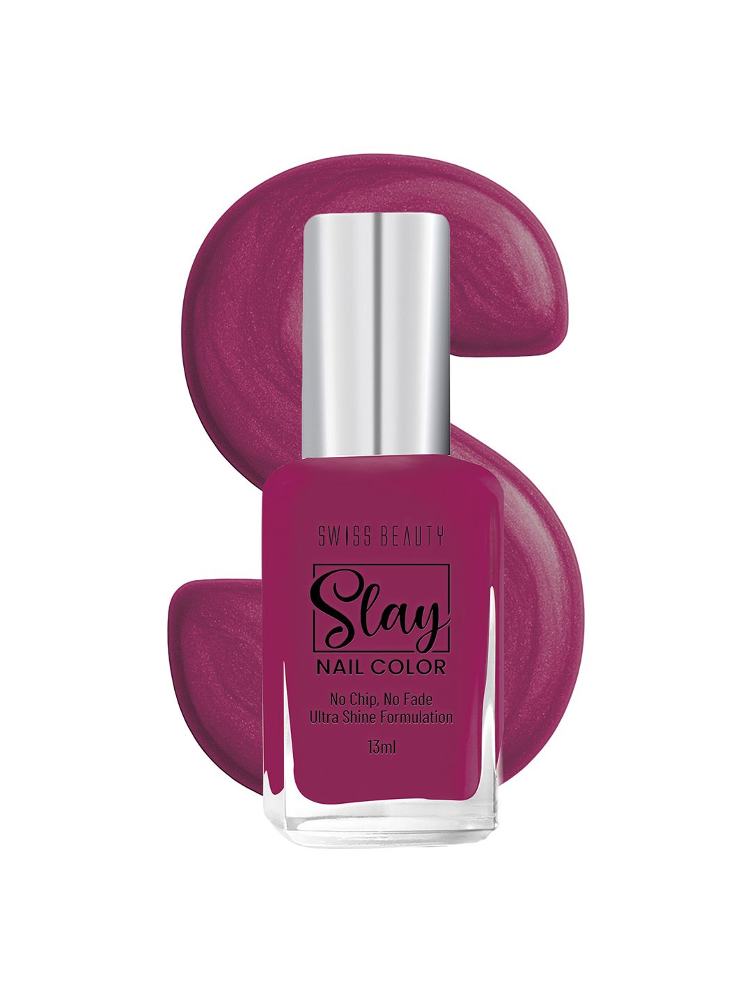 SWISS BEAUTY Slay Glossy & Long-Lasting Nail Colour 13 ml - Deep Pink-picture-19