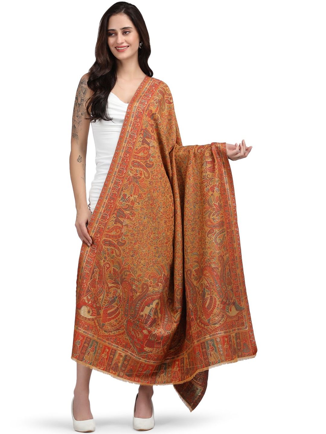 Stole & Yarn Floral Printed Cotton Shawl-image-26