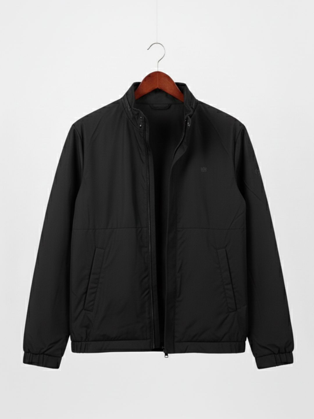 Greylongg Men Mock Collar Solid Lightweight Bomber Jacket-picture-52