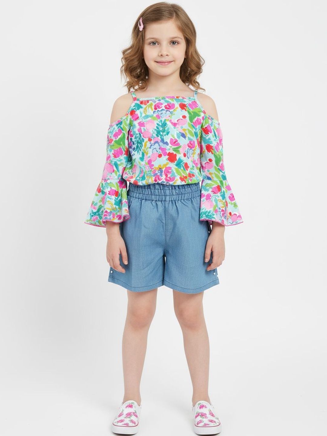 SILK SPARROW Girls Printed Top with Shorts-picture-18